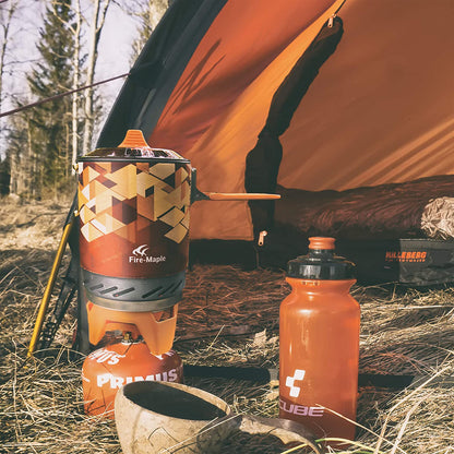 Fire-Maple "Fixed-Star 2" Personal Cooking System Stove w/Electric Ignition, Pot Support & Propane/Butane Canister Stand | Jet Burner/Pot System for Backpacking, Camping, Hiking, Emergency Use