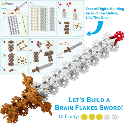 Brain Flakes 500 Piece Interlocking Plastic Disc Set - A Creative and Educational Alternative to Building Blocks - Tested for Children's Safety - A Great Stem Toy for Both Boys and Girls
