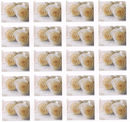 USPS Wedding Roses 2011 Forever Stamps - Book of 20 Postage Stamps