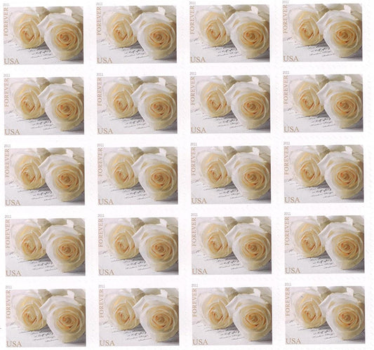 USPS Wedding Roses 2011 Forever Stamps - Book of 20 Postage Stamps