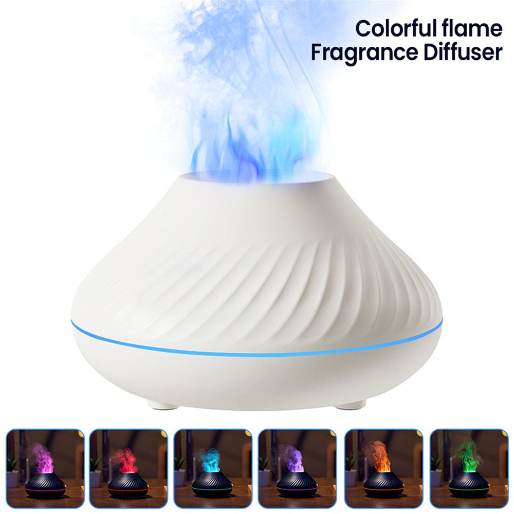 Flame Air Diffuser - 130ml Essential Oil Flame Diffuser Humidifier with Fire LED Light with Auto Off Protection