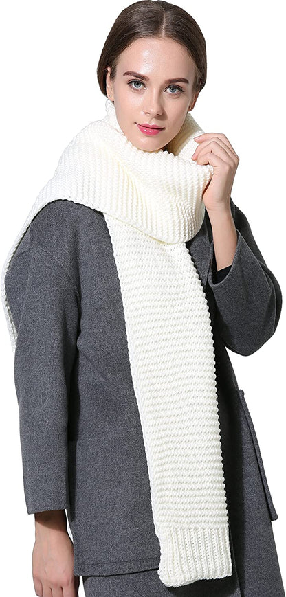 Women Men Winter Thick Cable Knit Wrap Chunky Warm Scarf