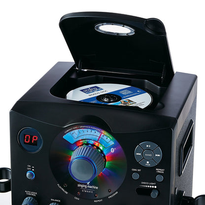 Singing Machine Karaoke SML385BTBK with Bluetooth, Sound and Multi Color LED Lights