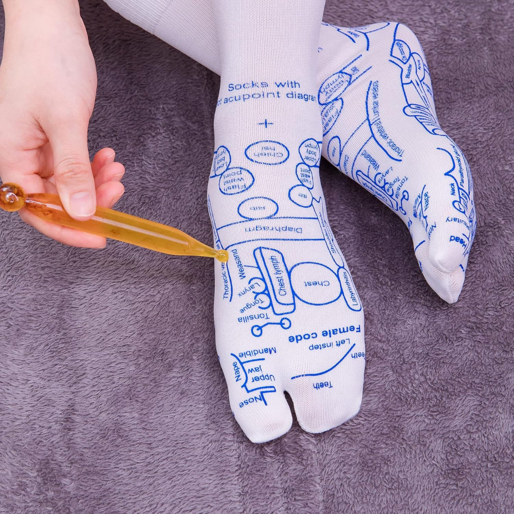 Women’s Reflexology Socks Set – Foot Massage Socks with Trigger Point Tool for Pain Relief