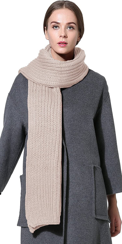 Women Men Winter Thick Cable Knit Wrap Chunky Warm Scarf
