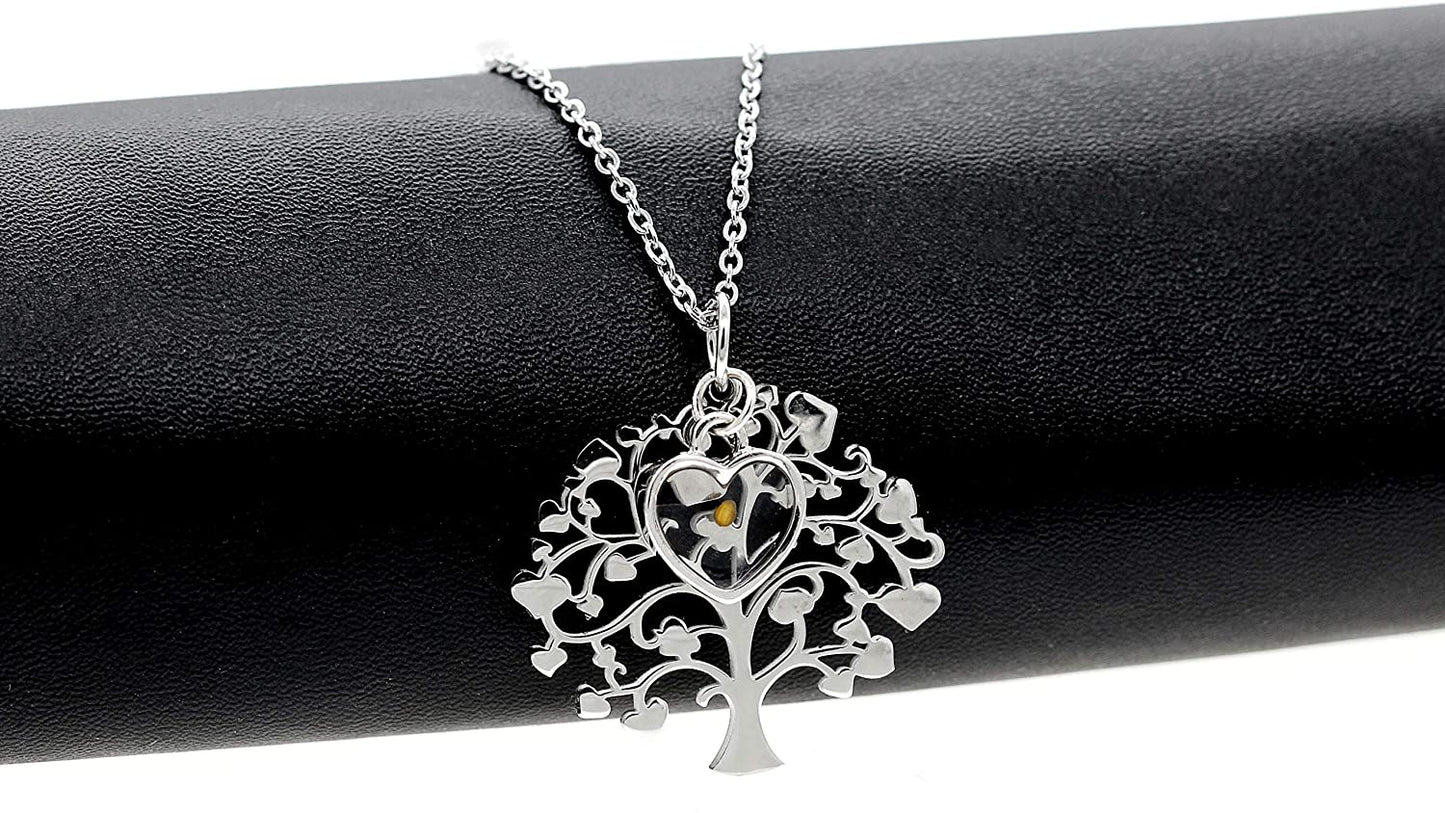 Women's Stainless Steel Tree Of Life Pendant Necklace