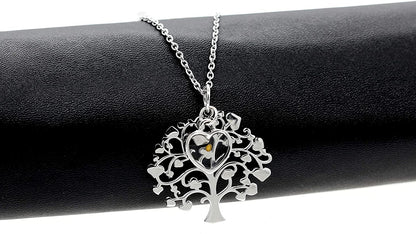 Women's Stainless Steel Tree Of Life Pendant Necklace
