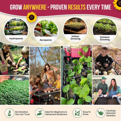 55-Pack Vegetable & Fruit Seeds – 35,600+ Non-GMO Heirloom Varieties – Individual Seed Packets for Planting – Home Garden, Hydroponic, Indoor & Outdoor Use