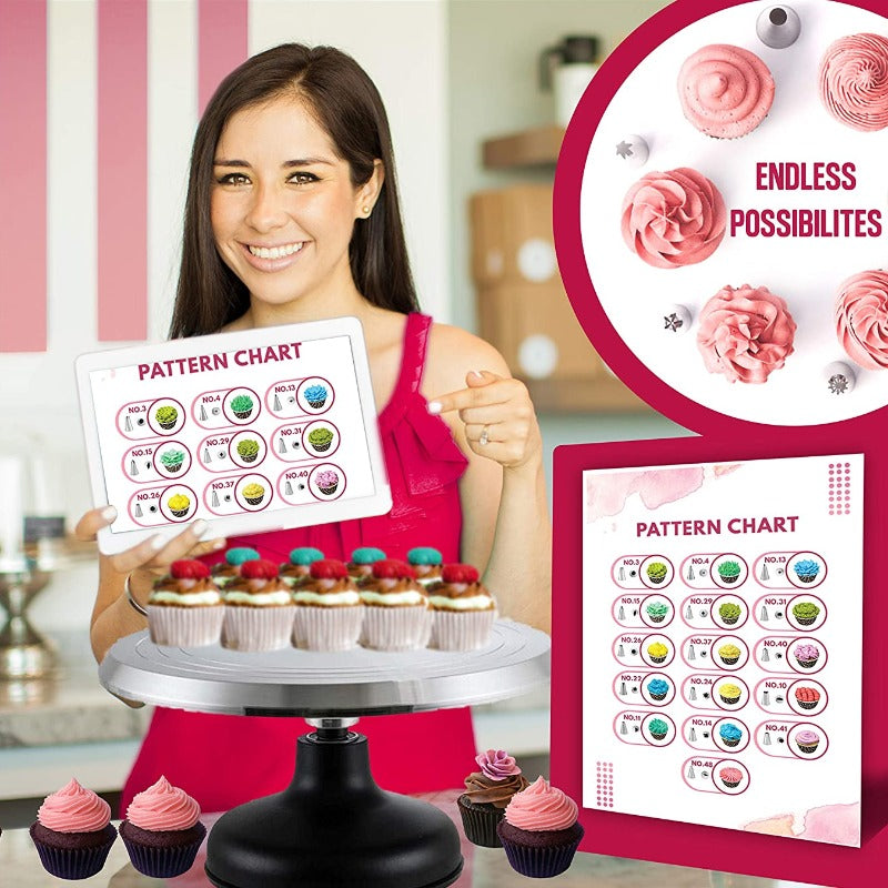 30 or 74 Piece Piping Bags and Tips Set for Frosting