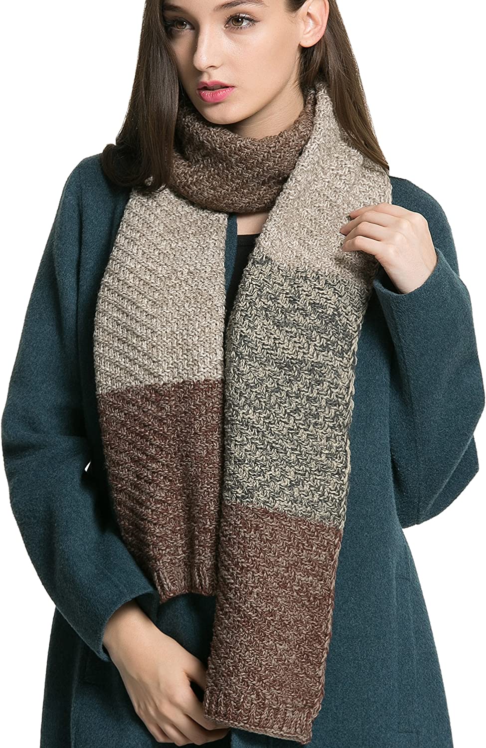 Women Men Winter Thick Cable Knit Wrap Chunky Warm Scarf