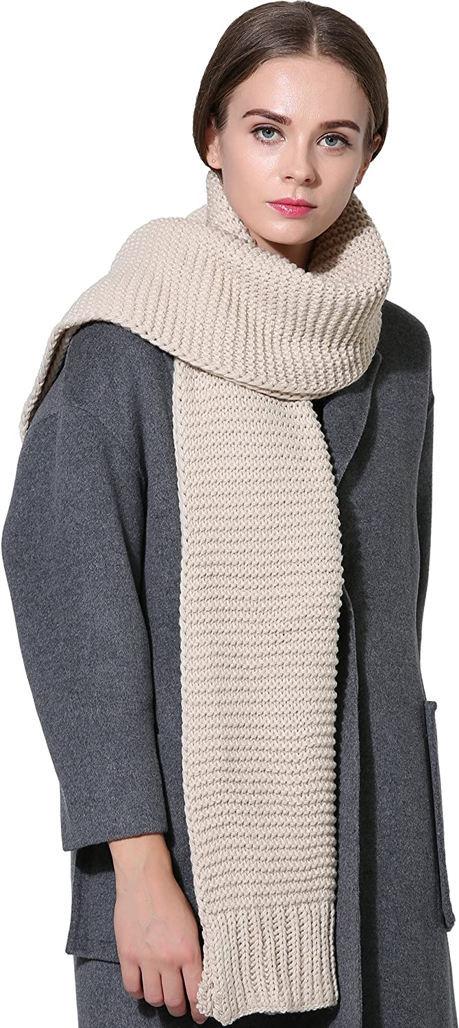 Women Men Winter Thick Cable Knit Wrap Chunky Warm Scarf