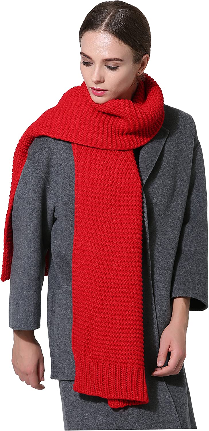 Women Men Winter Thick Cable Knit Wrap Chunky Warm Scarf