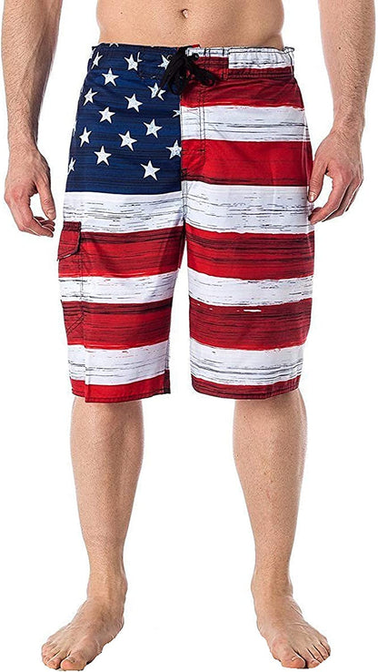  Men's American Flag Inspired Board Shorts