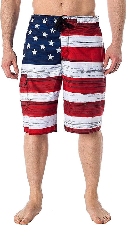  Men's American Flag Inspired Board Shorts