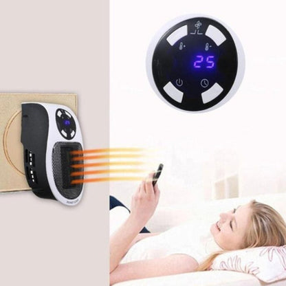 500W Space Heater - LED Display Wall Outlet Electric Plug with Adjustable Thermostat & Timer