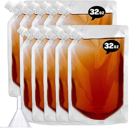 Flasks Set for Liquor Cruise Kit,Rum Runner Plastic Liquor Bags to Sneak Alcohol,Juice Travel Plastic Bags Drink Bags for Travel Outdoor Sports, Concerts, Events（8oz X 10）