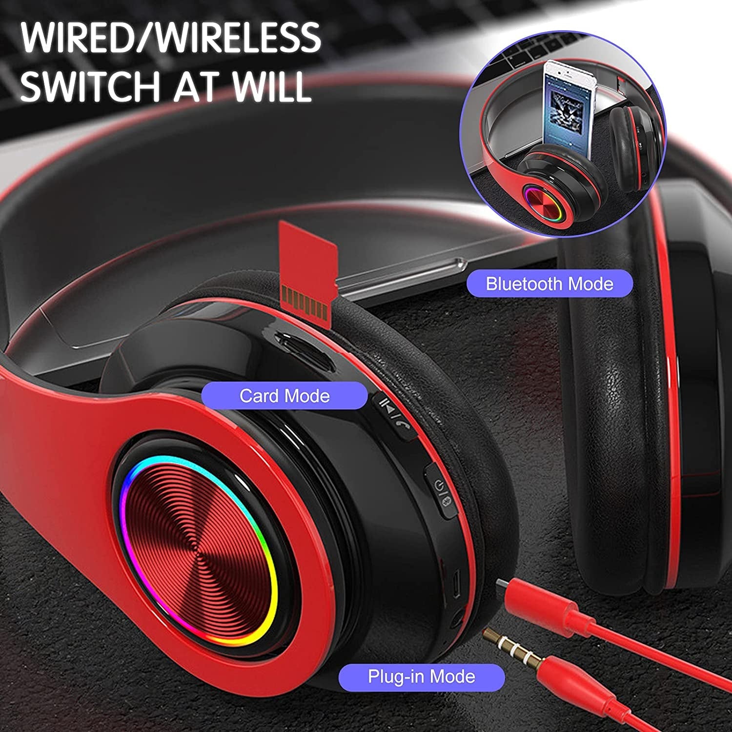 Over Ear Bluetooth Headphones Noise-Cancelling 