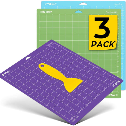 3 Pack Cutting Mat 12X12(Standardgrip,Lightgrip,Stronggrip,Fabricgrip) for Cricut Explore Air 2/Air/One,Variety Adhesive Sticky Cutting Mats Accessories for Cricut