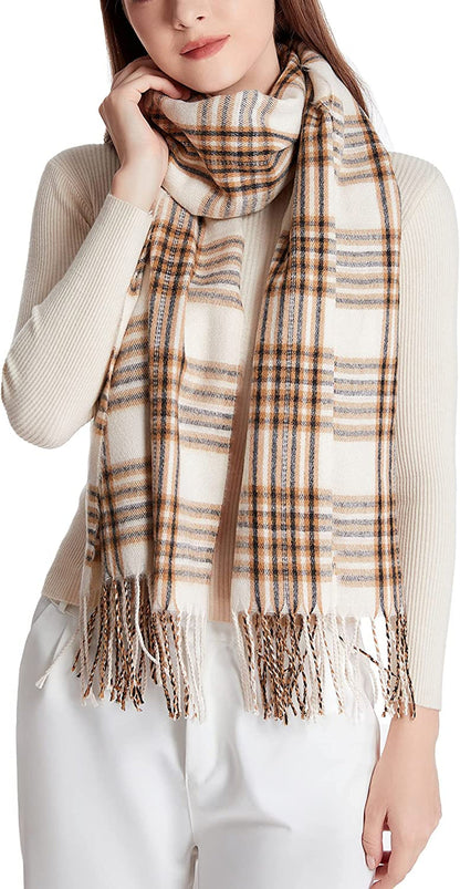  Women's Plaid Warm Shawl Scarf 
