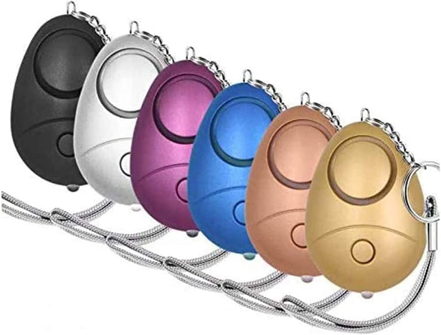  6 Pack 140DB Personal Security Alarm Keychain with LED Lights