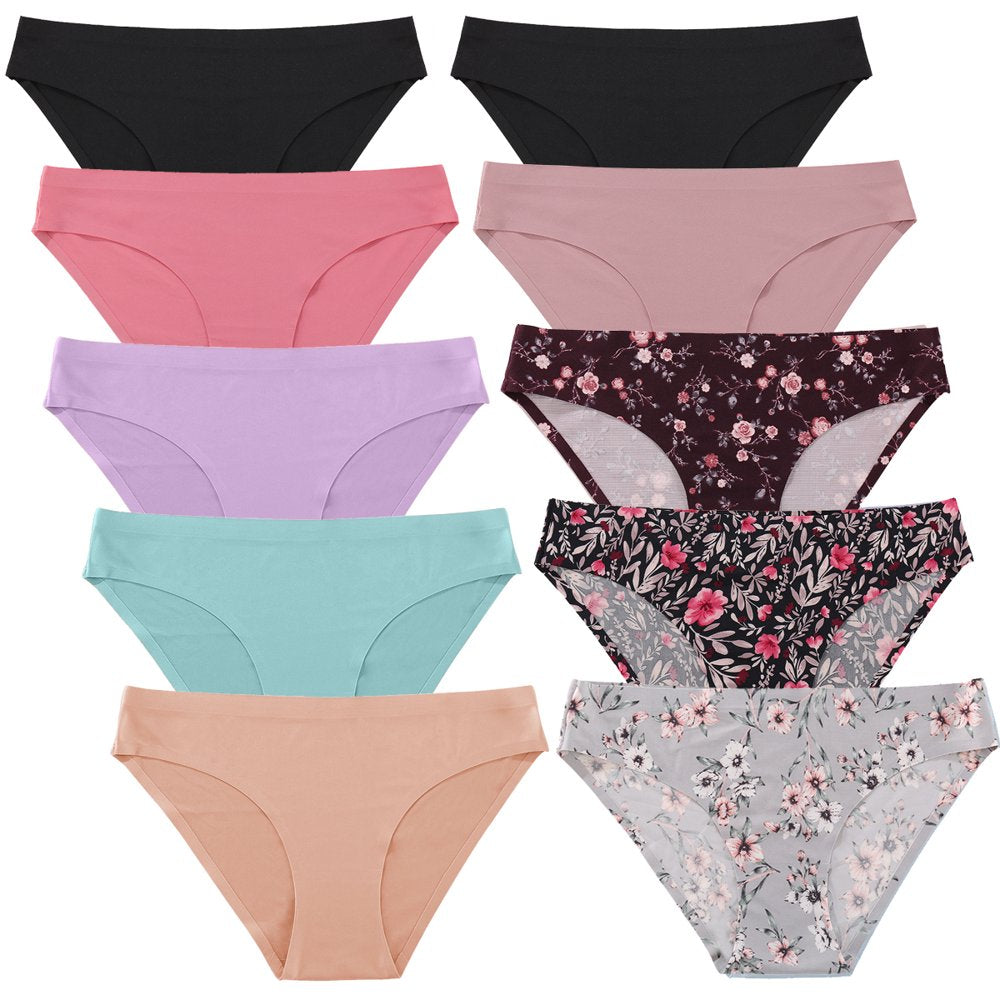 10 Pack Seamless No Show Underwear for Women