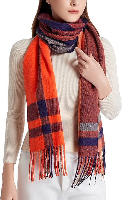  Women's Plaid Warm Shawl Scarf 