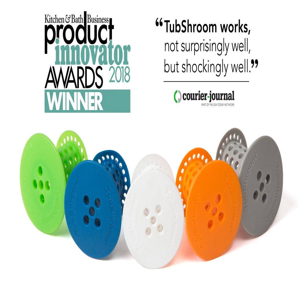 Tubshroom Revolutionary Hair Catcher Drain Protector for Tub Drains (No More Clogs) Blue