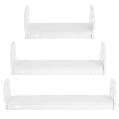 Set of 3 Wall Shelf Retro Floating Wall Shelves Modern Display Shelf Plant Holder Bathroom Storage Shelf for Home Office Bedroom Kitchen Bathroom Decor Gifts White