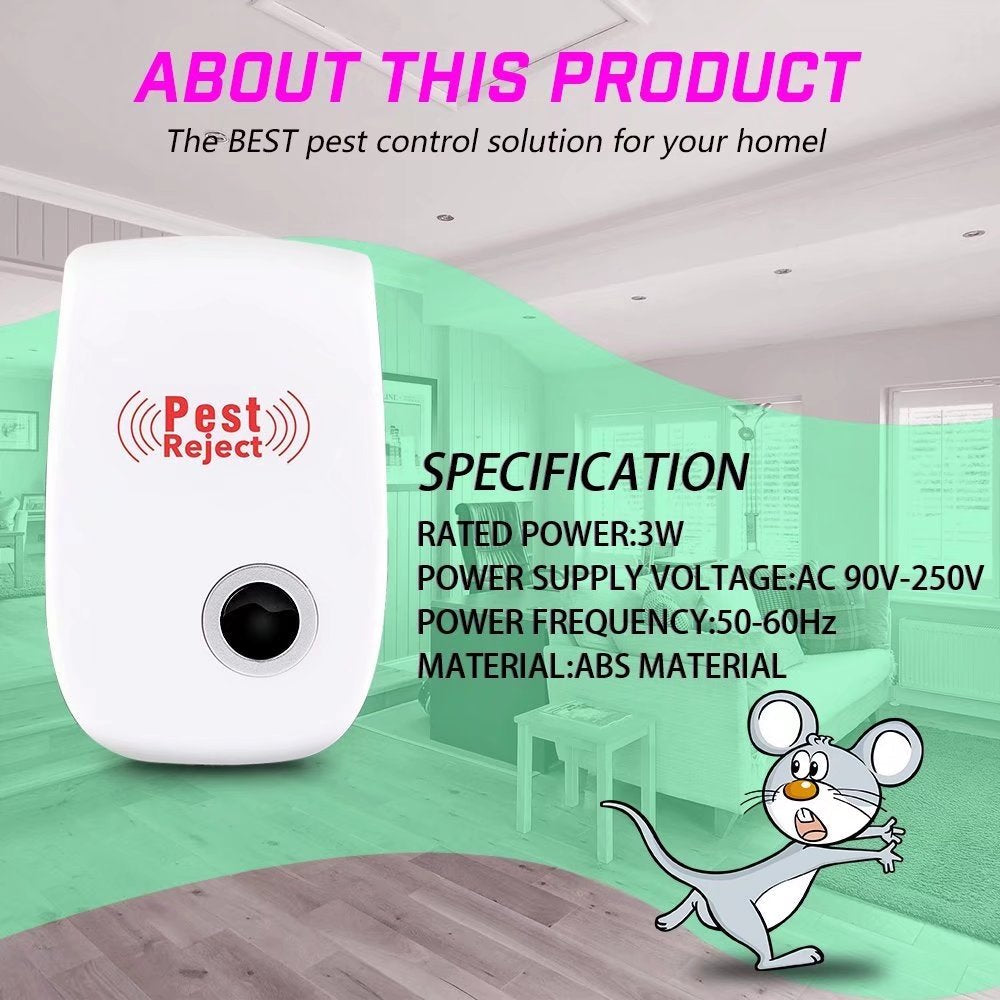 6-Pack Electronic & Ultrasound, Indoor Plug-In Repellent, Anti Mice, Insects, Bugs, Ants, Mosquitos, Rats, Roaches, Rodents