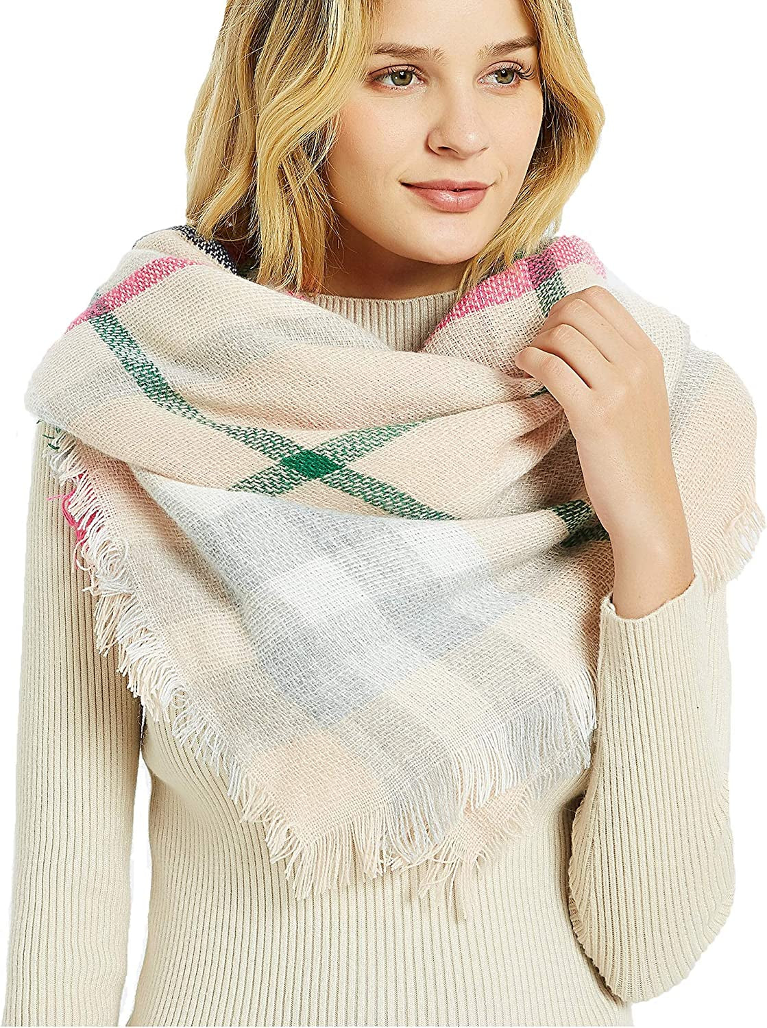Women's Warm Square Plaid Scarf