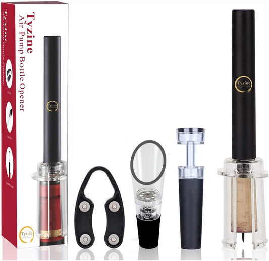  Air Pressure Wine Bottle Opener Set with Foil Cutter, Aerator, and Vacuum Stopper Set