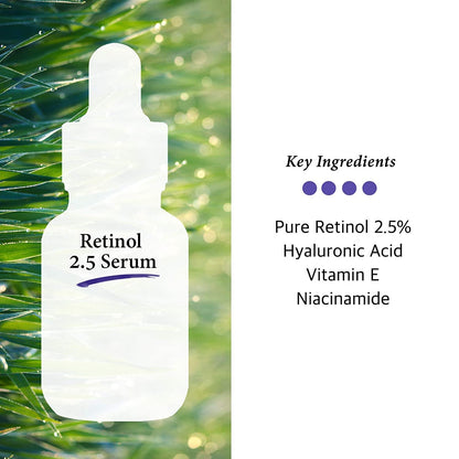 Retinol 2.5% Solution Facial Serum with Vitamin E 