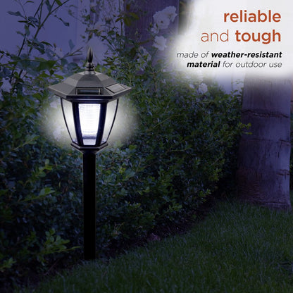 Solar Black 3-Function LED Light - Stake, Wall Light or Hanging, 30 Inch Tall