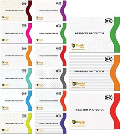 Pack of 15 RFID Blocking Sleeves for Passport and Credit Cards