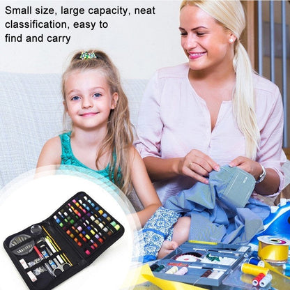 128Pcs Portable Travel Sewing Box Kit Needles Thread Stitching Kit DIY Sewing Supplies Premium Mini Sewing Accessories