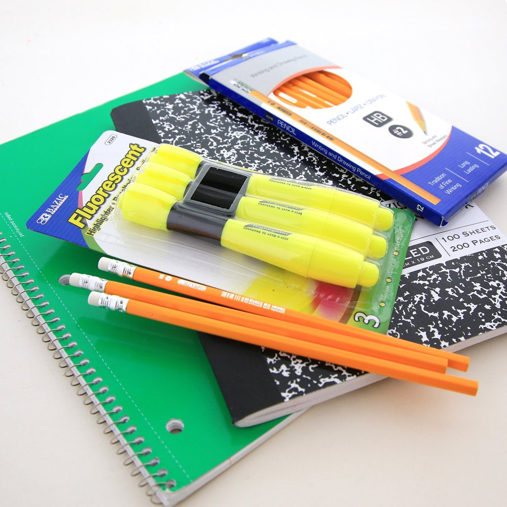  Elementary School Kit Supply Box 86 Count for Elementary Student 3-6 Grades, Composition Book Ruler, COLOR MAY VARY, 1-Pack