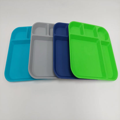 24 Piece Plastic Square Blue Dinnerware Set (Service for 4)