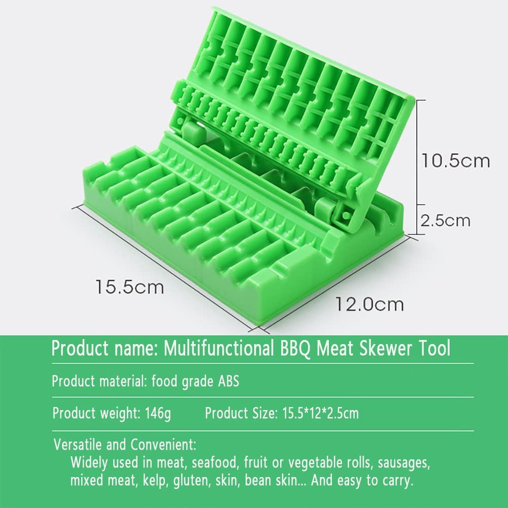  Barbecue Meat Skewer Machine Quick Portable Meat Skewer Box Easy Skewer Tools Creative Meat Kebab Maker Outdoor BBQ Gadget Kitchen Accessories