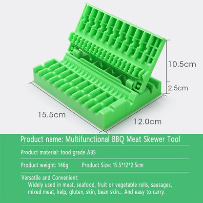  Barbecue Meat Skewer Machine Quick Portable Meat Skewer Box Easy Skewer Tools Creative Meat Kebab Maker Outdoor BBQ Gadget Kitchen Accessories