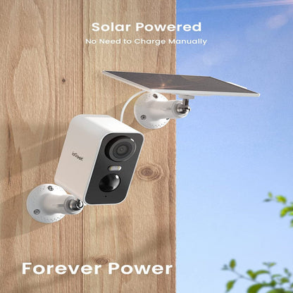 Solar Wireless Security Cameras Outdoor, Wifi, Iegeek 2K Color Night Vision, Spotlight & Siren Alarm, Outdoor Camera with AI Motion Detection