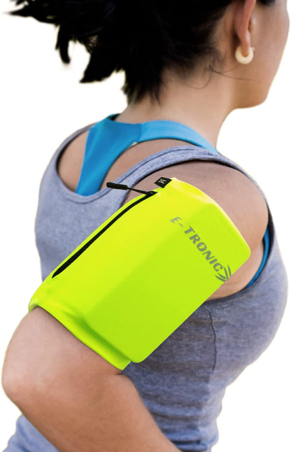  Phone Holder for Running, Cell Phone Arm Bands with Reflective Logo, Phone Strap Armband Fits iPhone and Android, Use for Running, Walking, Hiking and Biking, Black, Medium