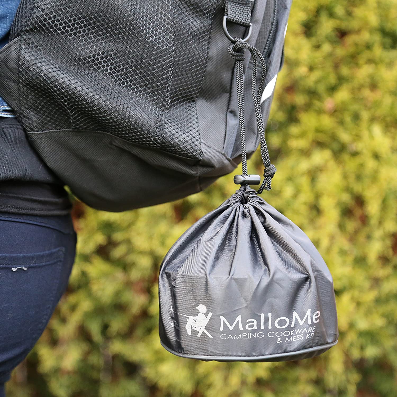 MalloMe Camping Cookware Mess Kit Gear – Camp Accessories Equipment Pots and Pans Set