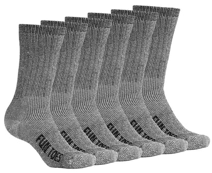 6 Pack: Men's Lightweight Merino Wool Winter Socks