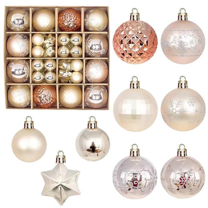44 Piece Christmas Ornament Set - Holiday Tree Decor