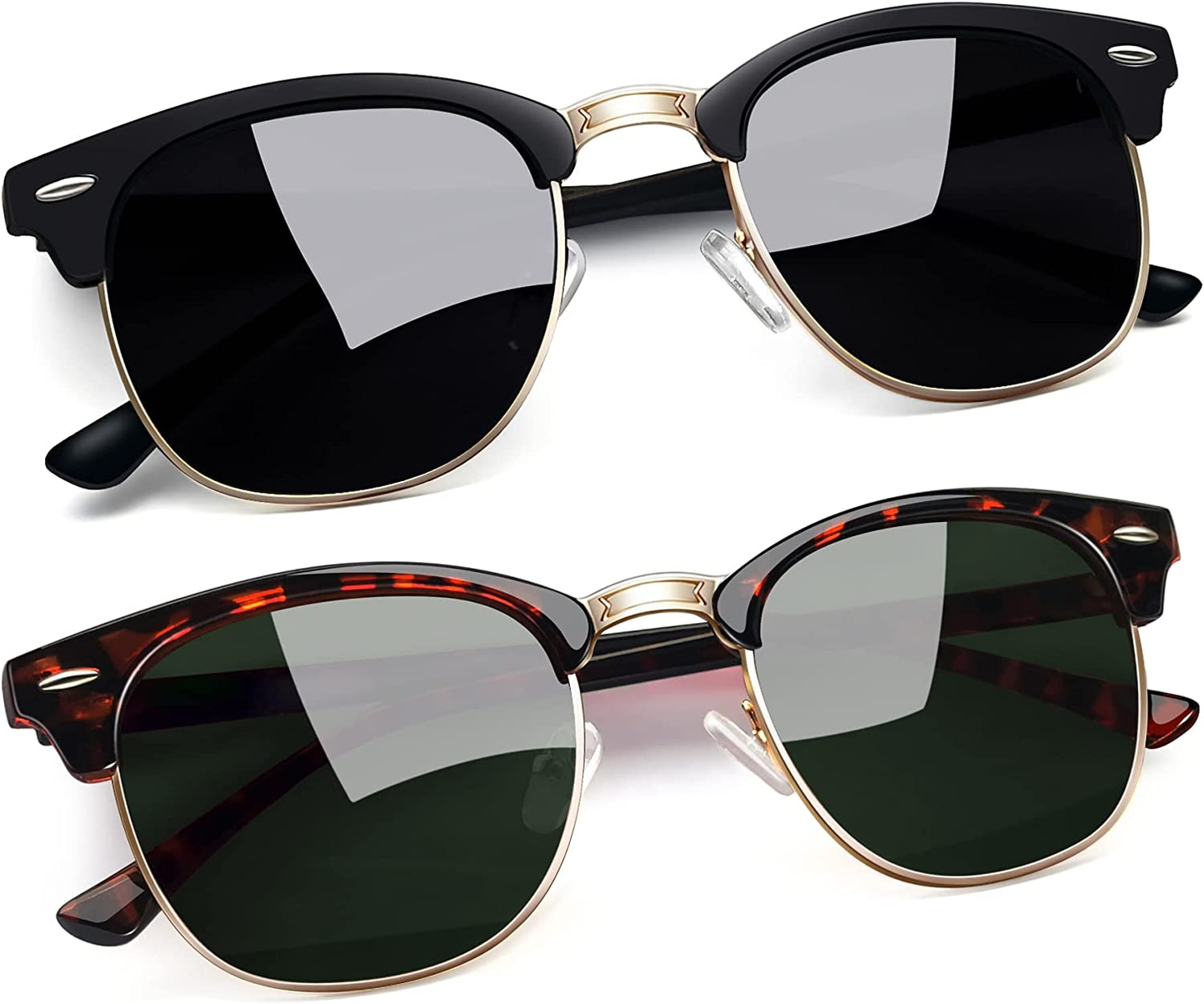 Classic Half Frame Sun Glasses with UV Protection & Polarized