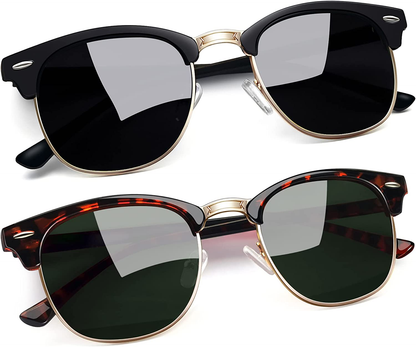 Classic Half Frame Sun Glasses with UV Protection & Polarized