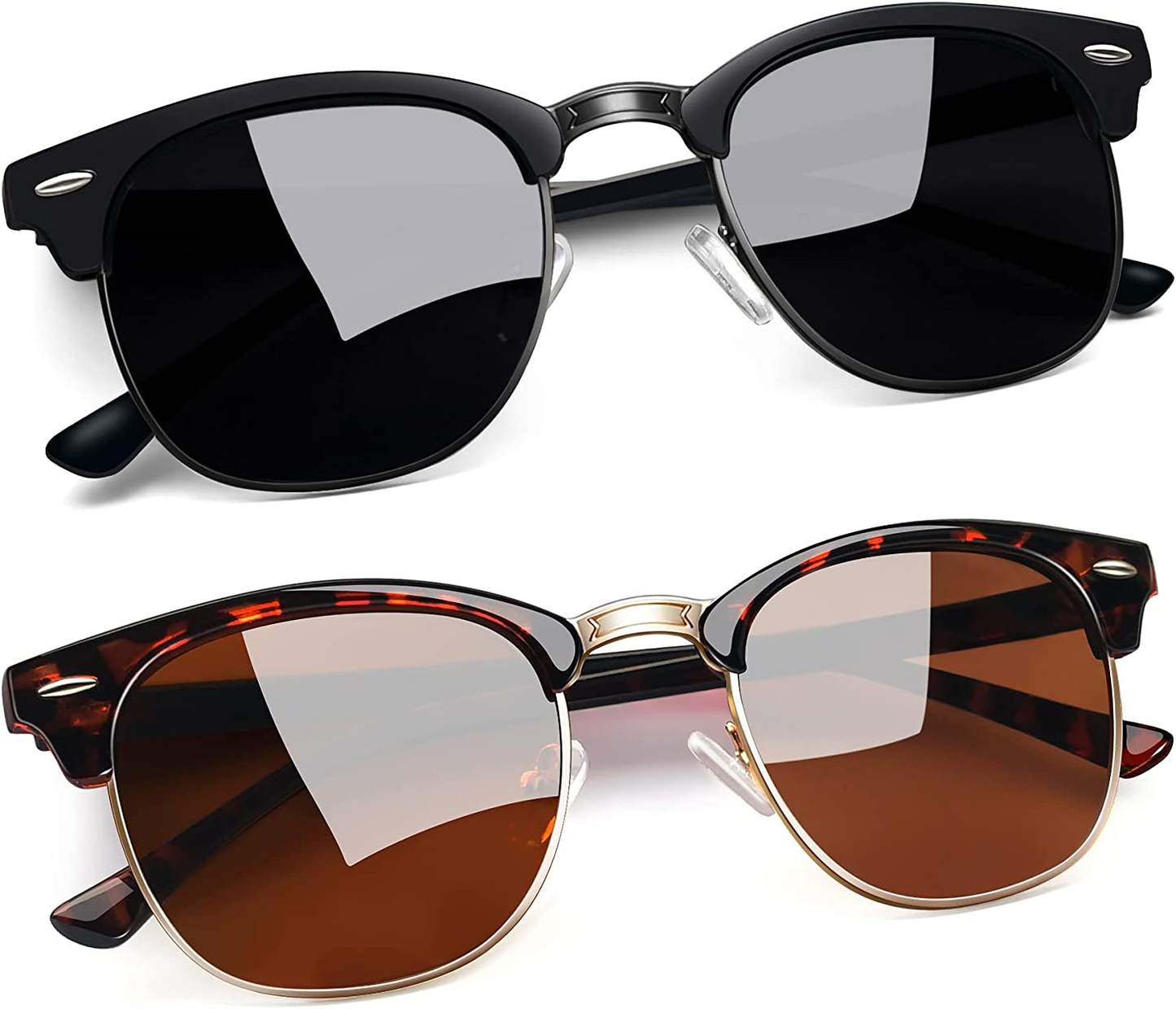 Classic Half Frame Sun Glasses with UV Protection & Polarized