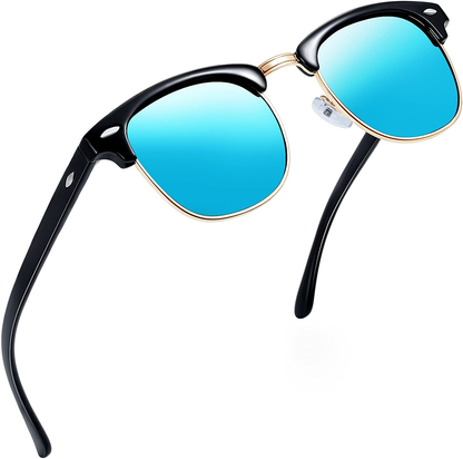 Classic Half Frame Sun Glasses with UV Protection & Polarized