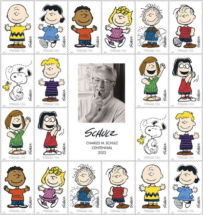 USPS Charles Schulz "Peanuts" Forever Stamps -Sheet of 20 Postage Stamps