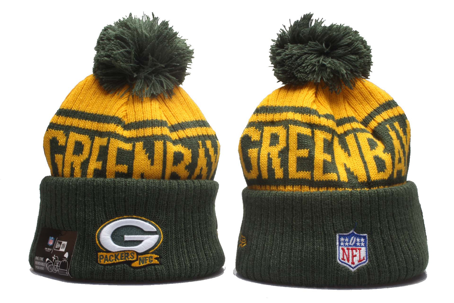 New Era Official NFL Sideline Sport Embroidered Cuffed Knit Hat with Pom